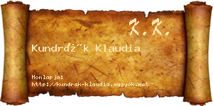 Kundrák Klaudia névjegykártya